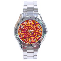 Orange abstract art Stainless Steel Analogue Watch