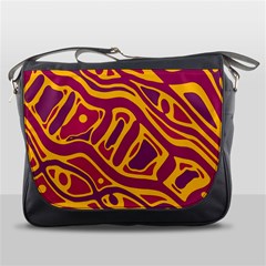 Orange abstract art Messenger Bags