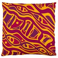 Orange abstract art Large Cushion Case (One Side)