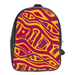 Orange abstract art School Bags (XL) 