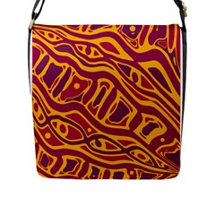 Orange abstract art Flap Messenger Bag (L) 