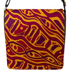 Orange abstract art Flap Messenger Bag (S)