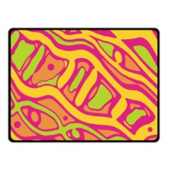 Orange Hot Abstract Art Fleece Blanket (small) by Valentinaart