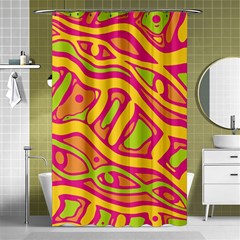 Orange Hot Abstract Art Shower Curtain 48  X 72  (small)  by Valentinaart