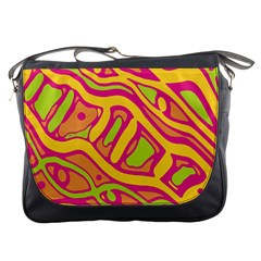 Orange Hot Abstract Art Messenger Bags