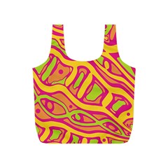 Orange Hot Abstract Art Full Print Recycle Bags (s) 