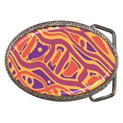 Orange Decorative Abstract Art Belt Buckles