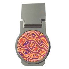 Orange Decorative Abstract Art Money Clips (round)  by Valentinaart