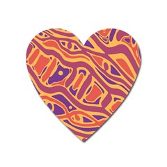 Orange Decorative Abstract Art Heart Magnet by Valentinaart