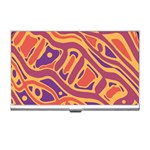 Orange decorative abstract art Business Card Holders Front