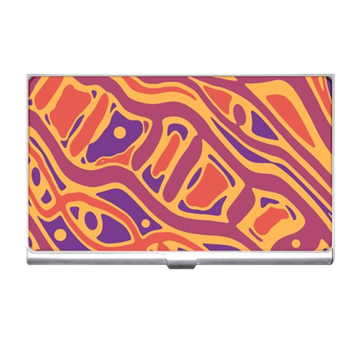 Orange decorative abstract art Business Card Holders