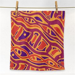 Orange Decorative Abstract Art Face Towel by Valentinaart