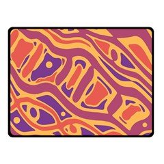 Orange Decorative Abstract Art Fleece Blanket (small) by Valentinaart