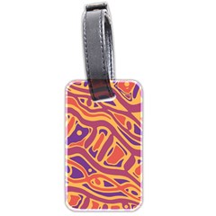 Orange Decorative Abstract Art Luggage Tags (two Sides) by Valentinaart