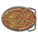 Brown abstract art Belt Buckles Front