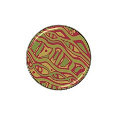 Brown Abstract Art Hat Clip Ball Marker (4 Pack) by Valentinaart