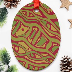 Brown Abstract Art Oval Ornament (two Sides) by Valentinaart