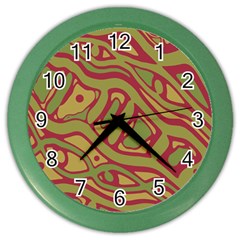 Brown Abstract Art Color Wall Clocks by Valentinaart