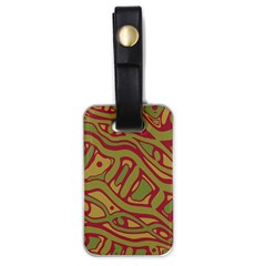 Brown Abstract Art Luggage Tags (one Side)  by Valentinaart