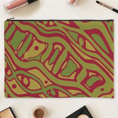 Brown Abstract Art Cosmetic Bag (xxxl)  by Valentinaart