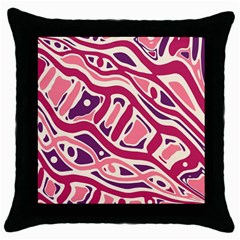 Pink And Purple Abstract Art Throw Pillow Case (black) by Valentinaart