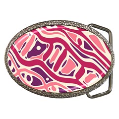 Pink And Purple Abstract Art Belt Buckles