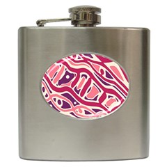 Pink And Purple Abstract Art Hip Flask (6 Oz) by Valentinaart