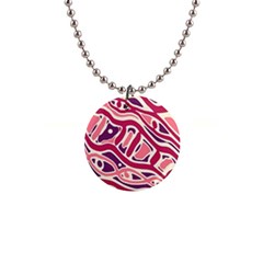 Pink And Purple Abstract Art Button Necklaces