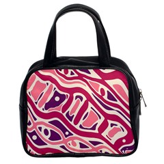 Pink And Purple Abstract Art Classic Handbags (2 Sides) by Valentinaart