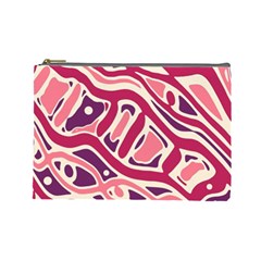 Pink And Purple Abstract Art Cosmetic Bag (large)  by Valentinaart