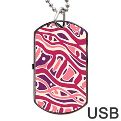 Pink And Purple Abstract Art Dog Tag Usb Flash (two Sides)  by Valentinaart