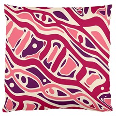 Pink And Purple Abstract Art Large Cushion Case (one Side) by Valentinaart