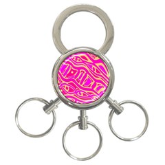 Pink Abstract Art 3-ring Key Chains by Valentinaart