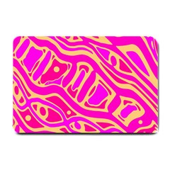 Pink Abstract Art Small Doormat  by Valentinaart