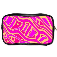 Pink Abstract Art Toiletries Bags by Valentinaart