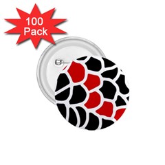 Red, Black And White Abstraction 1 75  Buttons (100 Pack)  by Valentinaart