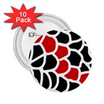 Red, black and white abstraction 2.25  Buttons (10 pack)  Front