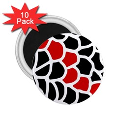 Red, Black And White Abstraction 2 25  Magnets (10 Pack)  by Valentinaart