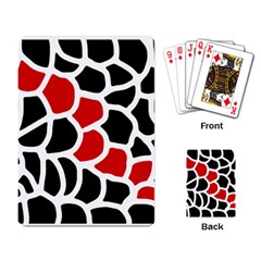 Red, Black And White Abstraction Playing Card by Valentinaart