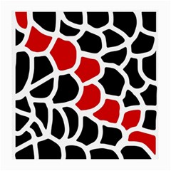 Red, Black And White Abstraction Medium Glasses Cloth (2-side) by Valentinaart