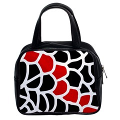 Red, Black And White Abstraction Classic Handbags (2 Sides) by Valentinaart