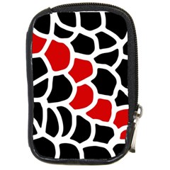 Red, Black And White Abstraction Compact Camera Cases by Valentinaart