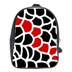 Red, Black And White Abstraction School Bags(large)  by Valentinaart