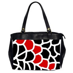 Red, Black And White Abstraction Office Handbags (2 Sides)  by Valentinaart