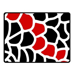 Red, Black And White Abstraction Fleece Blanket (small) by Valentinaart