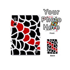 Red, Black And White Abstraction Playing Cards 54 (mini)  by Valentinaart