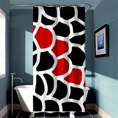 Red, Black And White Abstraction Shower Curtain 36  X 72  (stall)  by Valentinaart