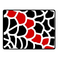 Red, Black And White Abstraction Double Sided Fleece Blanket (small)  by Valentinaart