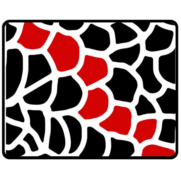 Red, black and white abstraction Double Sided Fleece Blanket (Medium) 