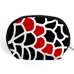 Red, Black And White Abstraction Accessory Pouches (medium)  by Valentinaart